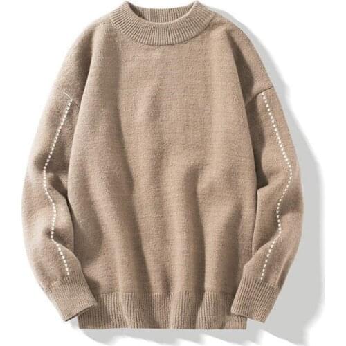 New Autumn Winter Pullover Solid Color Mens Sweater O-neck Sweater Men Casual Fashion Pull Slim Sweaters Mens