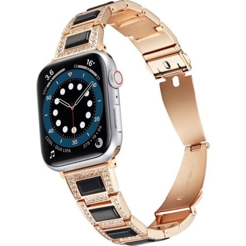 Luxury Jewelry Bracelet for Apple Watch 38MM 40MM 42MM 44MM Watchband Wrist Bracelet for i Watch 6 se 5 4 3 2 Women Gift