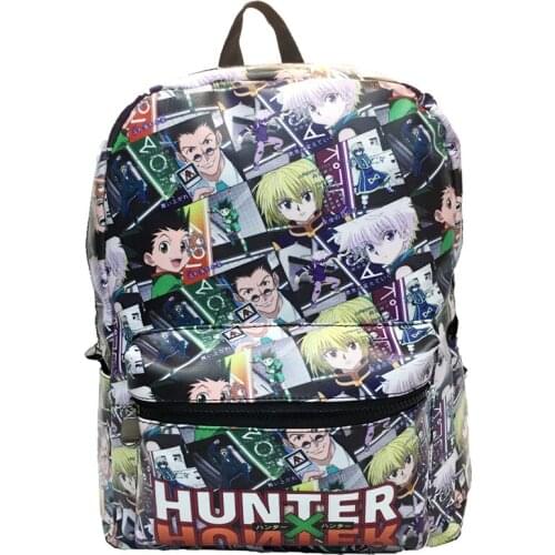 Anime HUNTER X HUNTER Killua Zoldyck GON FREECSS Backpack Bookbag Cartoon PU Colorful School Bag Laptop Knapsack Bag Travel Bags