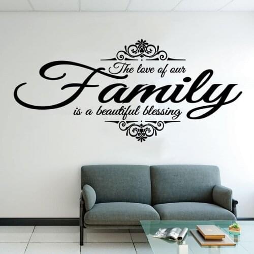 Family love blessing vinyl wall stickers living room bedroom home decoration art decal gift can be customized short slogan decal
