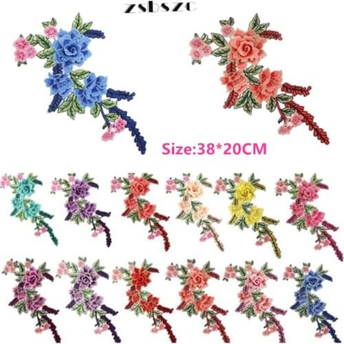 Sewing patches Lace Collar 3D Floral Embroidered Applique Lace Neckline Collar DIY applications for clothes 38*20CM CC120