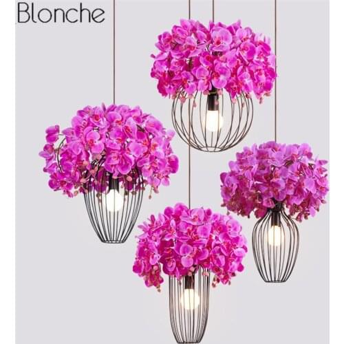 Nordic Cherry Pendant Lights Cage Hanglamp Led Hanging Lamp Living Room Kitchen Home Light Fixtures Industrial Decor Luminaire