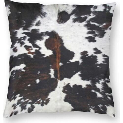 Cowhide Leather Texture Cushion Cover Printing Animal Fur Throw Pillow Case for Living Room Custom Pillowcase Decoration