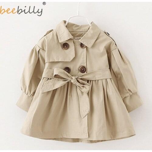 Girls Trench Coat 2019 New Children Coat Kids Blazer Cotton Outerwear Baby Jackets Teenage Girls Clothing Autumn Fashion Outwear
