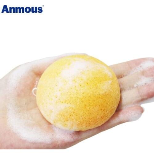 Anmous Shower Sponge Baby Bath Konjac Sponge Soft Comfortable Children Bath Sponge Shampoo Face Brush
