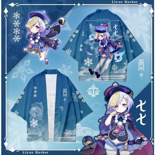 Anime Japanese Kimono Game Genshin Impact Cosplay Costumes Project Diluc Keqing Paimon Qiqi Haori Halloween Cloak Adult Top Coat