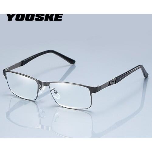 YOOSKE Business Reading Glasses Mens Alloy Half Frame Eyeglasses Presbyopic Diopter +1.0 1.5 2.0 2.5 3 3.5 4.0