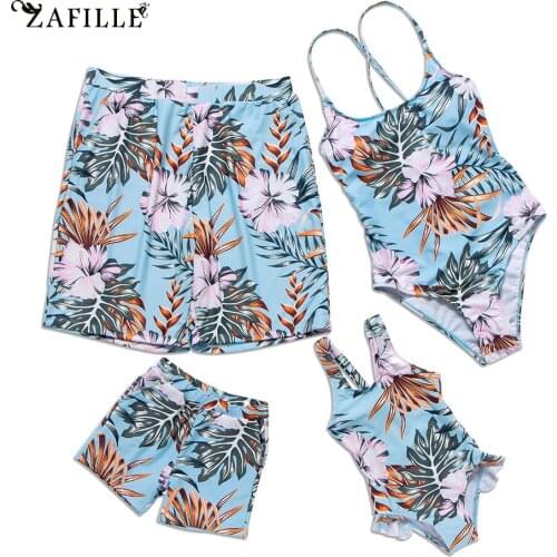 ZAFILLE Womens Swimwear 2021 Womens Swimsuit One Piece Swimsuit Family Swimsuit Boys Swimwear Floral Bikinis Girl Swimwear