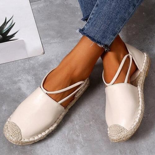 2021 New Summer Women Flat Sandals Shoes Solid Weave Plus Size Comfortable Ladies Shoe Breathable Fashion Womens Footwear