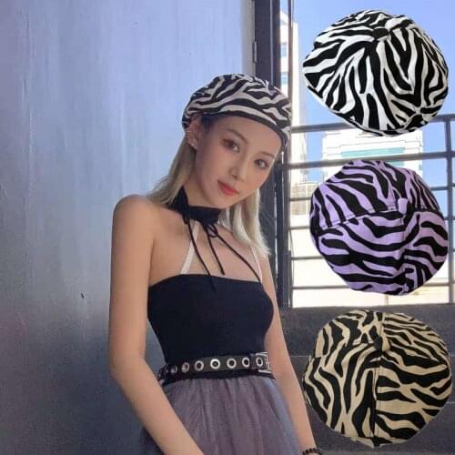 2020 Autumn Chic Beret Hats For Women Cotton Stripes Fashion Retro Thin Painter Cap Hat Female Vintage Flat Hat Gorras
