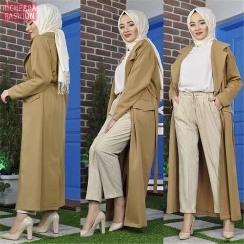 Plus Size Winter Kimono Abaya Cardigan Turkish Hijab Muslim Dress Coat Islam Abayas For Women Fashion Clothes Djelaba Femme