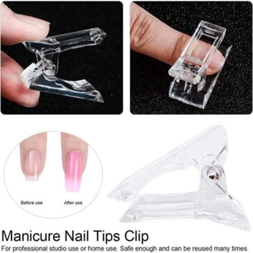 10Pcs Nail Clip Quick Building Nail Clip Acrylic Nail Plastic Fake Finger Polish Extension Tips UV Gel LED Nail Art Builder Tool