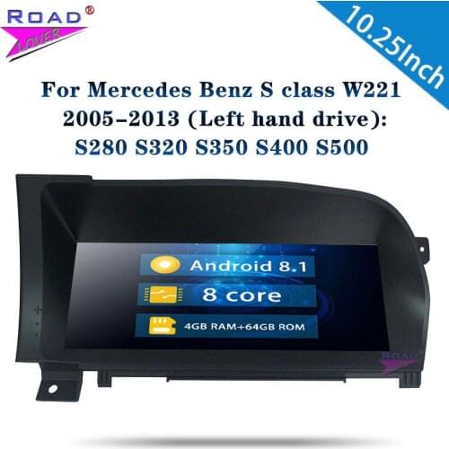 1 Din 10.25'' Android 8.1 Autoradio For Benz S class W221 2005-2013 S280 S320 S350 S400 S500 Stereo Car Radio With Bluetooth