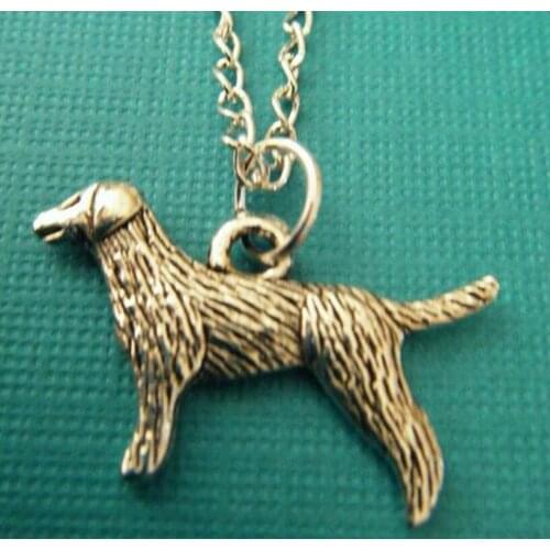 10 Pcs Antique Zinc Alloy Labrador Retriever Animal Charm Pendant & Necklace 45cm DIY For Women&Men Jewelry Gift