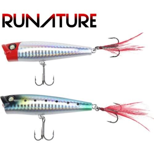 RUNATURE 2pcs/set Popper Wobblers Fishing Lure Bait 85mm/15g Artificial Lure Hard Bait Topwater Popper Bait Floating Lure
