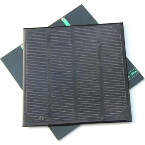 2W 6V Solar Cell Monocrystaline Solar Panel Module DIY Solar Charger For 3.7V LED Light 115*115MM 2pcs Free Shipping