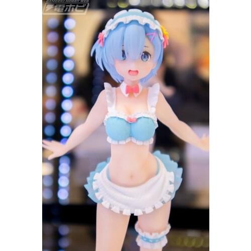 2021 Japan Original PVC Anime Cartoon Life In A Different World From Zero Rem Maid Kawaii Doll Decorate Action Figure Model Toys