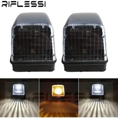 2 x 24V Amber White LED Lights For Volvo FH FM Heavy Truck Trailer Cab Top Signal Lamps 1623726