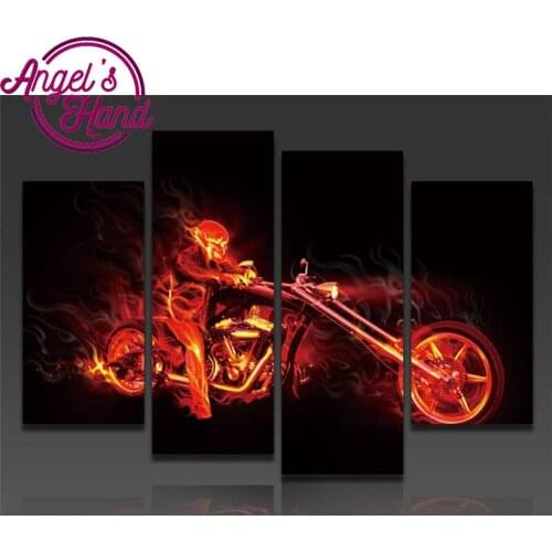 5d diamond painting Cool Motorcycle mazayka diamond embroidery 4pcs/set,5d diamond embroidery mosaic painting home decor gifts