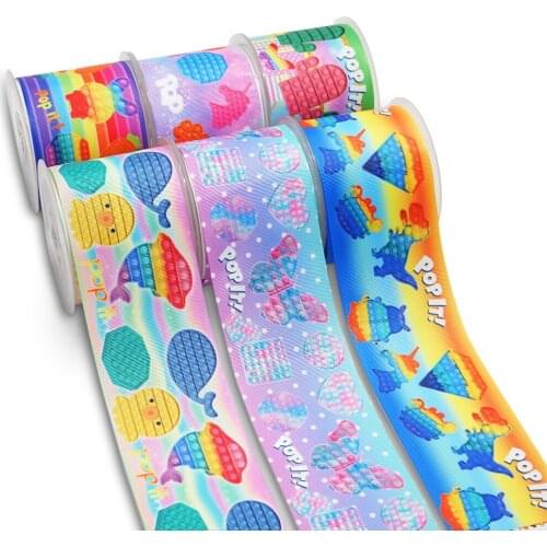 Choshim accessories 10 Yards Per Size Cartoon Ribbon Printed Grosgrain Ribbon DIY Bow Bag Material 55791