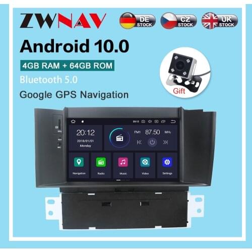 Android 10.0 4GB+64GB Auto GPS Navi For Citroen C4 Quatre Triumph 2004-2012 Car Multimedia Playe Auto Stereo Audio Head Unit ISP