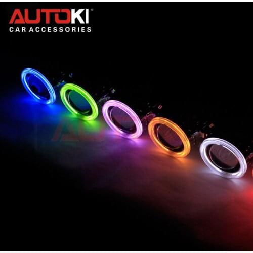 Free Shipping Autoki Car Styling Round Halo Angel Eyes Ring 2.5'' Hid Mini Projector Lens for Car Retrofit Headlight H1 H4 H7