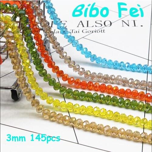 Free shipping multi color 3mm 145PCS Bicone crystal beads Cut Faceted Round Glass Beads,bracelet necklace Jewelry Making DIY
