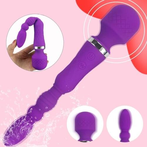Dual Head Dildo Vibrator AV Magic Wand G-Spot Massager Anal Vibrator G-Spot Massager Clitoris Stimulate Sex Toys For Women