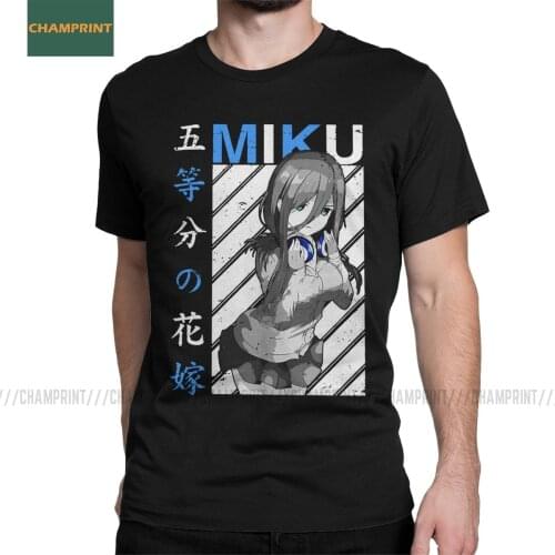 Mens The Quintessential Quintuplets Miku V1 Go Toubun No Hanayome T Shirts Nakano Toubun Manga Anime Cotton Big Size T-Shirt