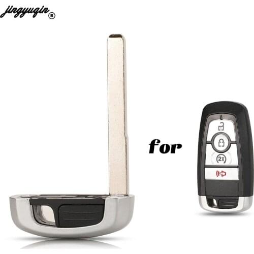 Jingyuqin 10pcs Remote Smart Car Key Blade FOB For Ford Mondeo EcoBoost 2017 2018 Replacement Uncut Blank Key Blade