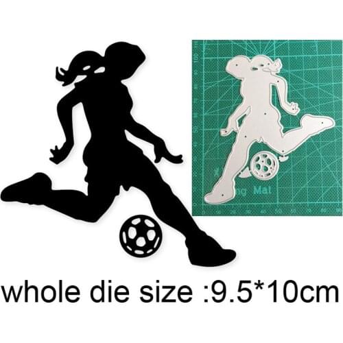 Metal cutting dies cut die mold woman playing football decoration Scrapbook paper craft knife mould blade punch stencils dies