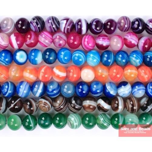 Factory Price Natural A grade Stripe Agates Beads 4 6 8 10 12MM Pick Size For Jewelry Making CSA51