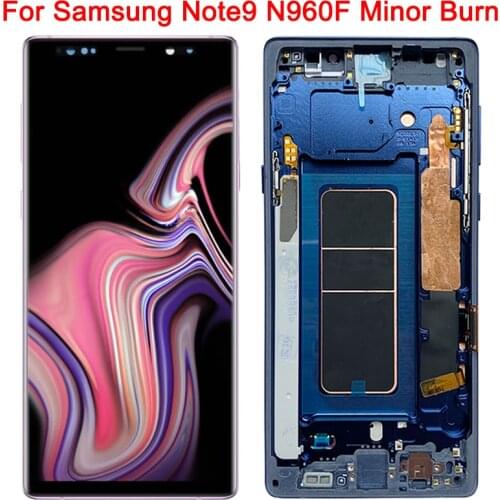 Minor Burn Super Amoled For Samsung Galaxy Note9 Display Frame 6.4 Inch Note 9 SM-N960F N960U N960A LCD Touch Screen Digitizer