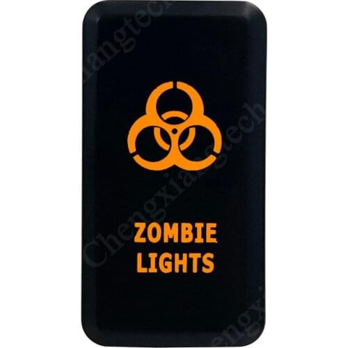 ZOMBIE LIGHTS Push Button Switch Orange LED For Toyota Landcruiser Hilux FJ Cruiser ON OFF Switch With Wire 12 Volt 3Amp