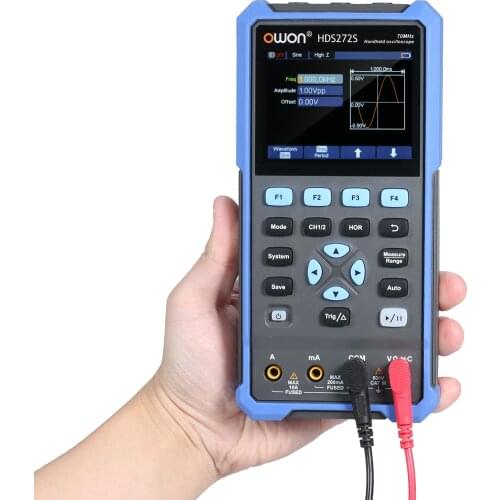 Oscilloscope Multimeter Waveform Generator HDS272S 2CH 70MHz Bandwidth 20000 Counts 3-in-1 Handheld Digital Scope Meter