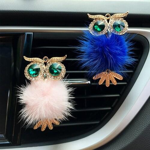 Car Air Freshener Car-styling Vent Solid Fragrance Diffuser Interior Accessories Cute Crystal Owl Auto Outlet Perfume Clip