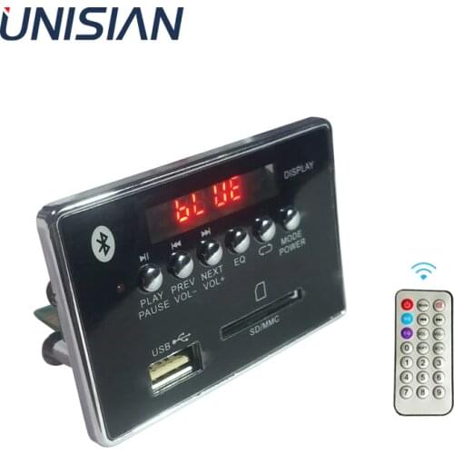 UNISIAN Bluetooth 5.0 decoder Board With Mini Power Output Mp3 Decoding Player Support MP3 WMA WAV FLAC APE Remote Control DAC