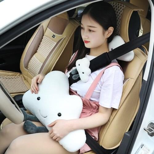 Lovely Cloud Car Decoration Plush Toys Stuffed Soft Shoulder Strap Dolls Headrest Pillow for Children Baby Rest Gifts