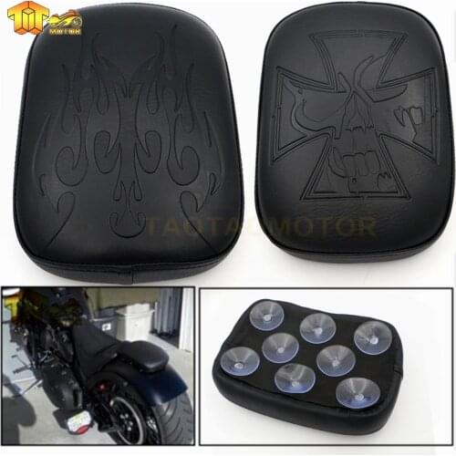 CK CATTLE KING Motorcycle Rear Passenger Cushion Pillion Seat Pad Suction Cups For Harley /Dyna /Sportster /Softail Touring