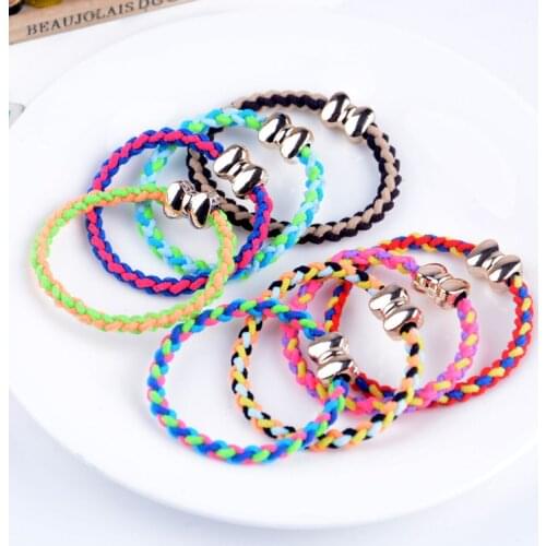 10PCS/Lot Hot Sale Girls Colorful Elastic Hair Band Lovely Kids Children Hair Ropes Hair Accessories Random Co