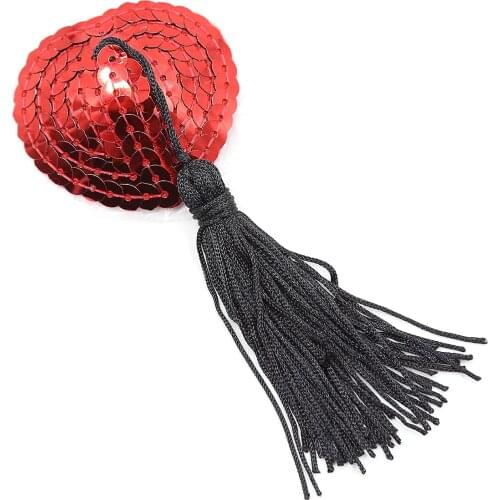 Sex Toys for Woman BDSM Game Gear Bondage Breast Pasty Nipple Cover Sticker Flirting Adult Stimulator Heart-shaped Sequin Tassel
