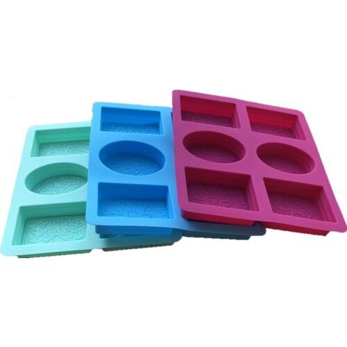 6 Grids DIY Soap Silicone Molds Creative Pattern Art Handmade Moulds for Cake Chocolate Fondant Making ASD88