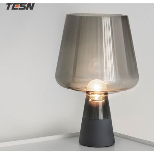 Nordic post-modern minimalist bedroom bedside cement table lamp living room study lamp personality creative glass table lamp