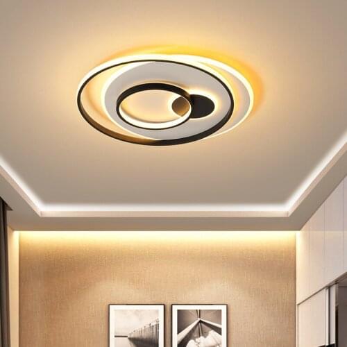 Modern Living Room Bedroom Dining Room Kitchen Study Room Lamp LED Chandelier Round Frame Lamp Dimmable Lamp with Remote Control