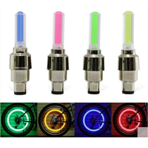 2Pcs Bike Bicycle Car Motorcycle Wheel Tire Lamp Valve Tire Light Cycling Accessories HOT LED NEON Light Valve Stem CAP