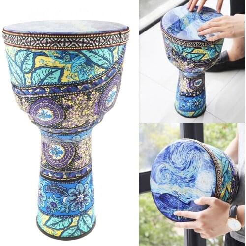 8 Inch African Beautiful Djembe Drum Colorful Cloth Art ABS Barrel PVC Skin Children Hand Drum