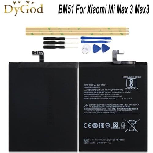 5500mAh BM51 Battery For Xiaomi Mi Max 3 Max3 Mobile Phone High Quality Replacement Backup Batteria batterij AKKU with Free Tool