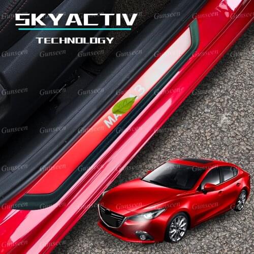 For Mazda 3 Car Door Sill Pedal Trim 2020 2021 Auto Accessories Scuff Plate Protector Cover Threshold Styling Guard Sticker