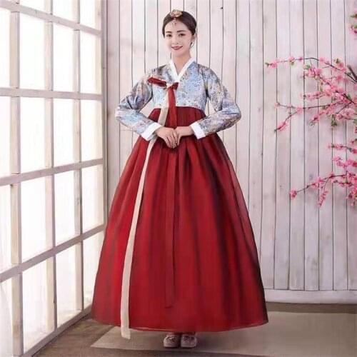 Palace Korean Traditional Costume For Women Elegant Luxury Hanbok Princess Fairy Dress Cosplay Anicent Retro Long Robe Wedding