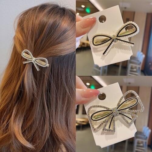 IFMIA Korean Pearl Hair Clips Hairpins For Women Girl Fashion Crystal Heart Cross Bow Flower Barrettes Girl Headwear Accessories